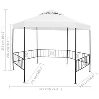 Thumbnail for Gartenpavillon 323x275x265 cm Weiß 180 g/m²