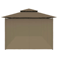 Thumbnail for Pavillon mit Vorhängen 600x298x270 cm Taupe 180 g/m²