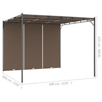 Thumbnail for Gartenpavillon mit Seitenvorhang 3x3x2,25 m Taupe
