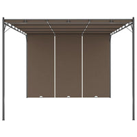 Thumbnail for Gartenpavillon mit Seitenvorhang 4x3x2,25 m Taupe