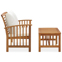 Thumbnail for 2-tlg. Garten-Lounge-Set mit Kissen Massivholz Akazie