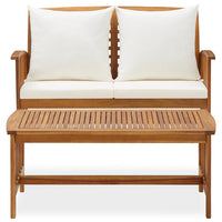Thumbnail for 2-tlg. Garten-Lounge-Set mit Kissen Massivholz Akazie