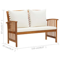 Thumbnail for 2-tlg. Garten-Lounge-Set mit Kissen Massivholz Akazie
