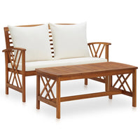 Thumbnail for 2-tlg. Garten-Lounge-Set mit Auflagen Massivholz Akazie