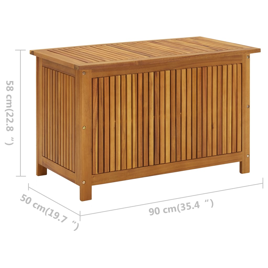 Garten-Aufbewahrungsbox 90x50x58 cm Massivholz Akazie