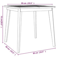 Thumbnail for Gartentisch 85x85x75 cm Massivholz Akazie