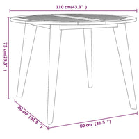 Thumbnail for Gartentisch Ø110x75 cm Massivholz Akazie