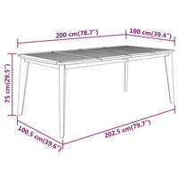 Thumbnail for Gartentisch 200x100x75 cm Massivholz Akazie