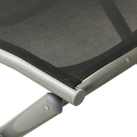 Thumbnail for Klappbare Fußstütze Schwarz und Silbern Textilene und Aluminium