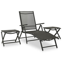 Thumbnail for 3-tlg. Garten-Lounge-Set Textilene und Aluminium Schwarz
