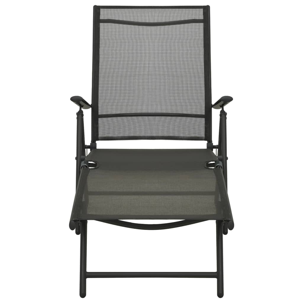 3-tlg. Garten-Lounge-Set Textilene und Aluminium Schwarz