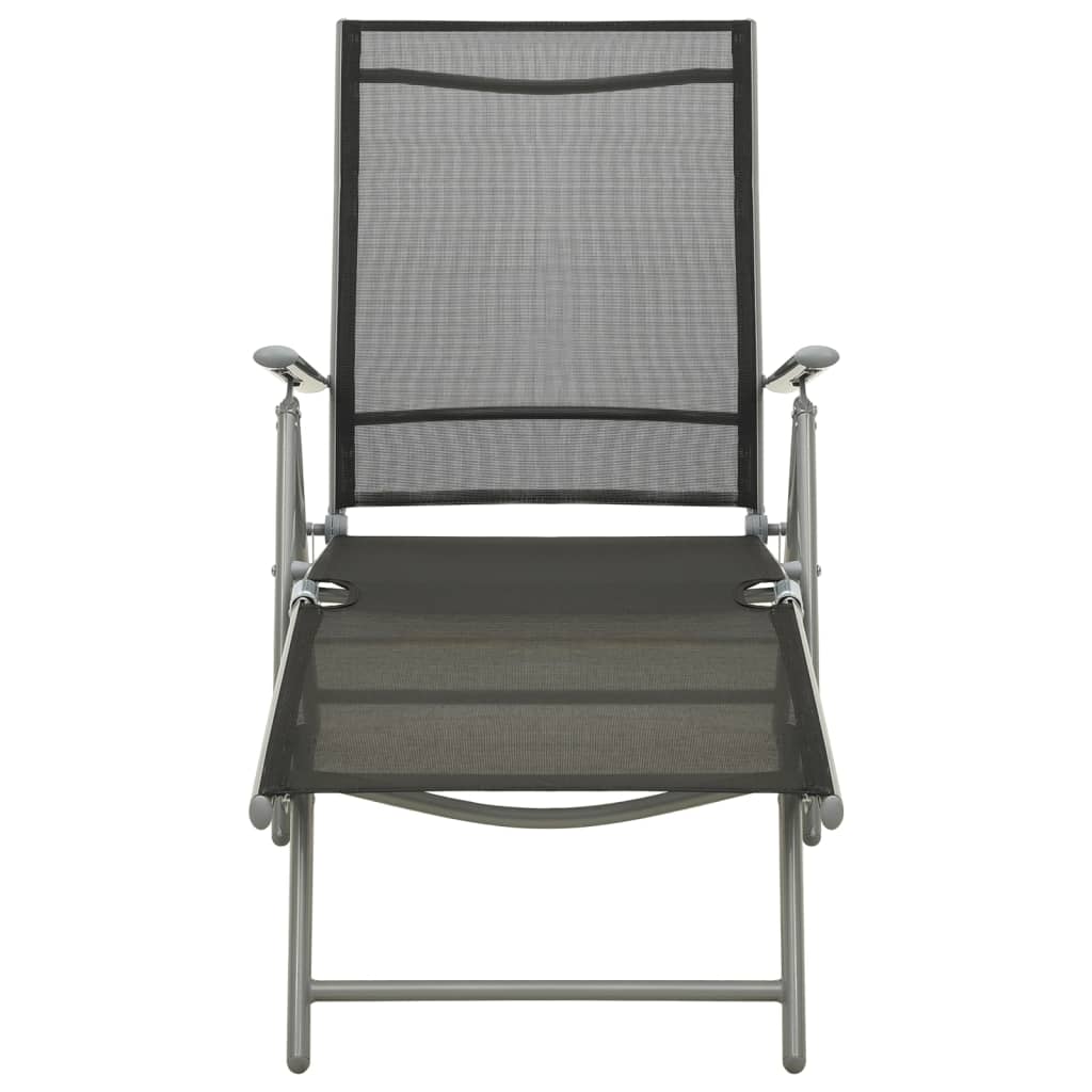 3-tlg. Garten-Lounge-Set Textilene und Aluminium Silbern