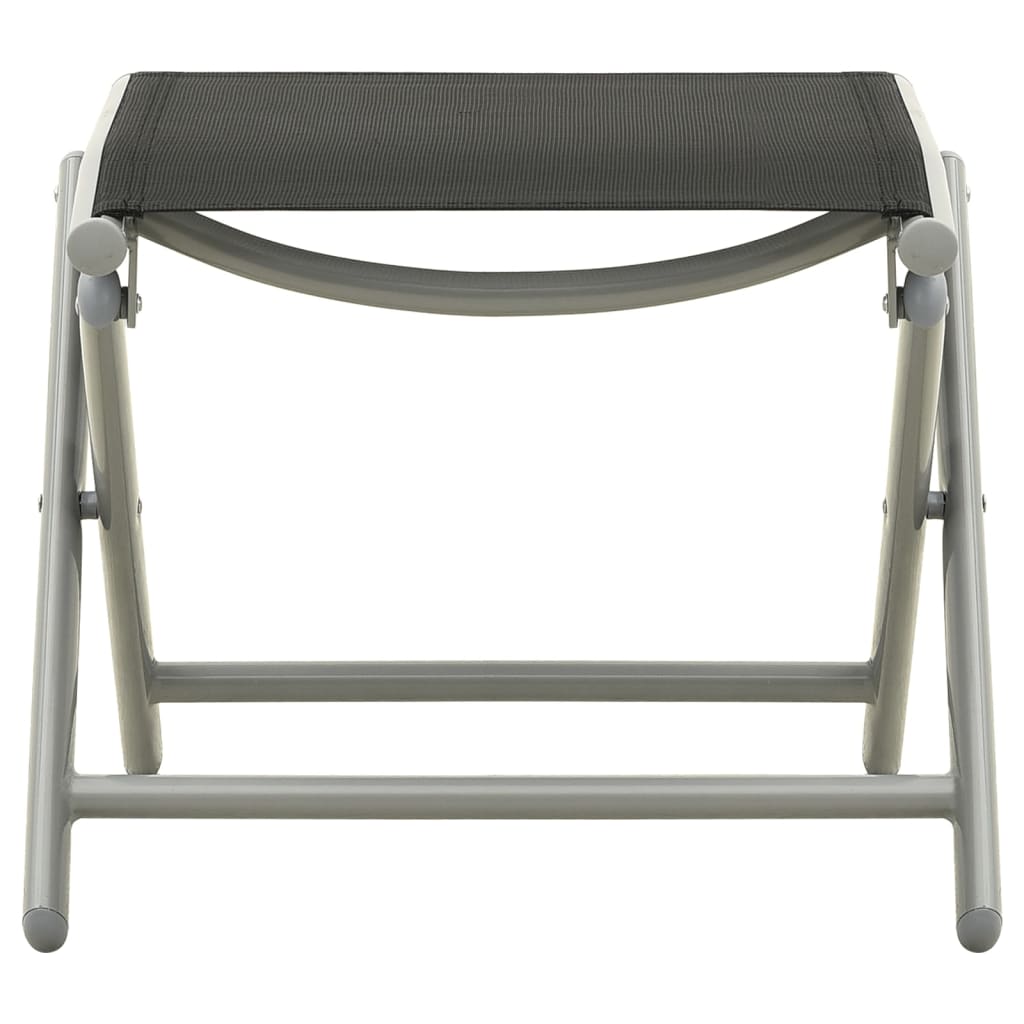 3-tlg. Garten-Lounge-Set Textilene und Aluminium Silbern