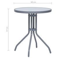 Thumbnail for Gartentisch Hellgrau 60 cm Stahl und Glas