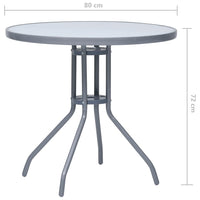Thumbnail for Gartentisch Hellgrau 80 cm Stahl und Glas
