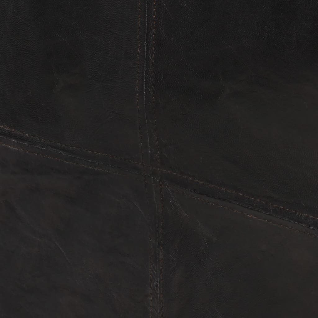 2-Sitzer-Sofa Schwarz Echtleder