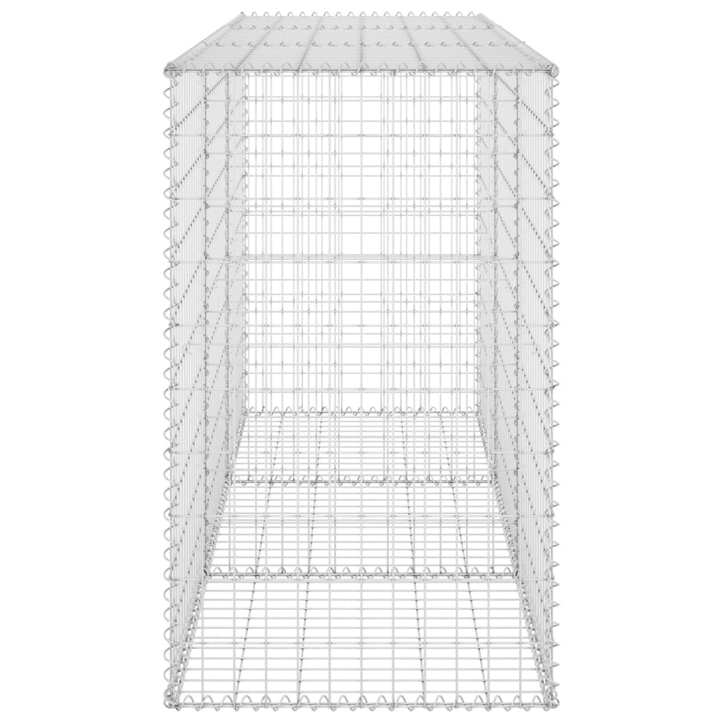 Gabionenwand mit Abdeckung Verzinkter Stahl 200x60x100 cm