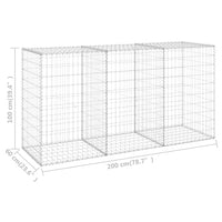 Thumbnail for Gabionenwand mit Abdeckung Verzinkter Stahl 200x60x100 cm