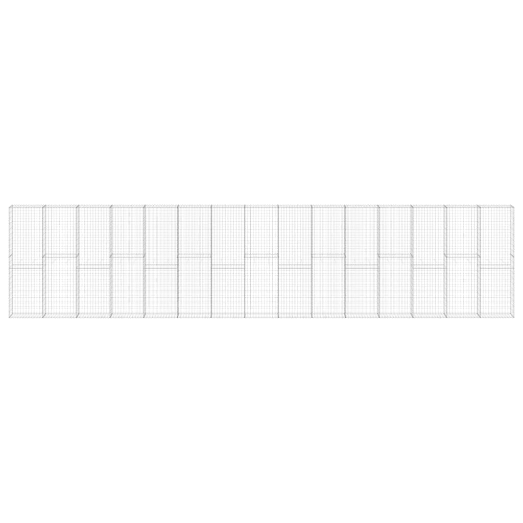 Gabionenwand mit Abdeckung Verzinkter Stahl 900x30x200 cm