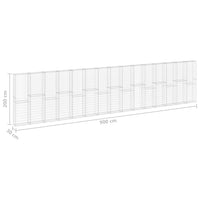 Thumbnail for Gabionenwand mit Abdeckung Verzinkter Stahl 900x30x200 cm