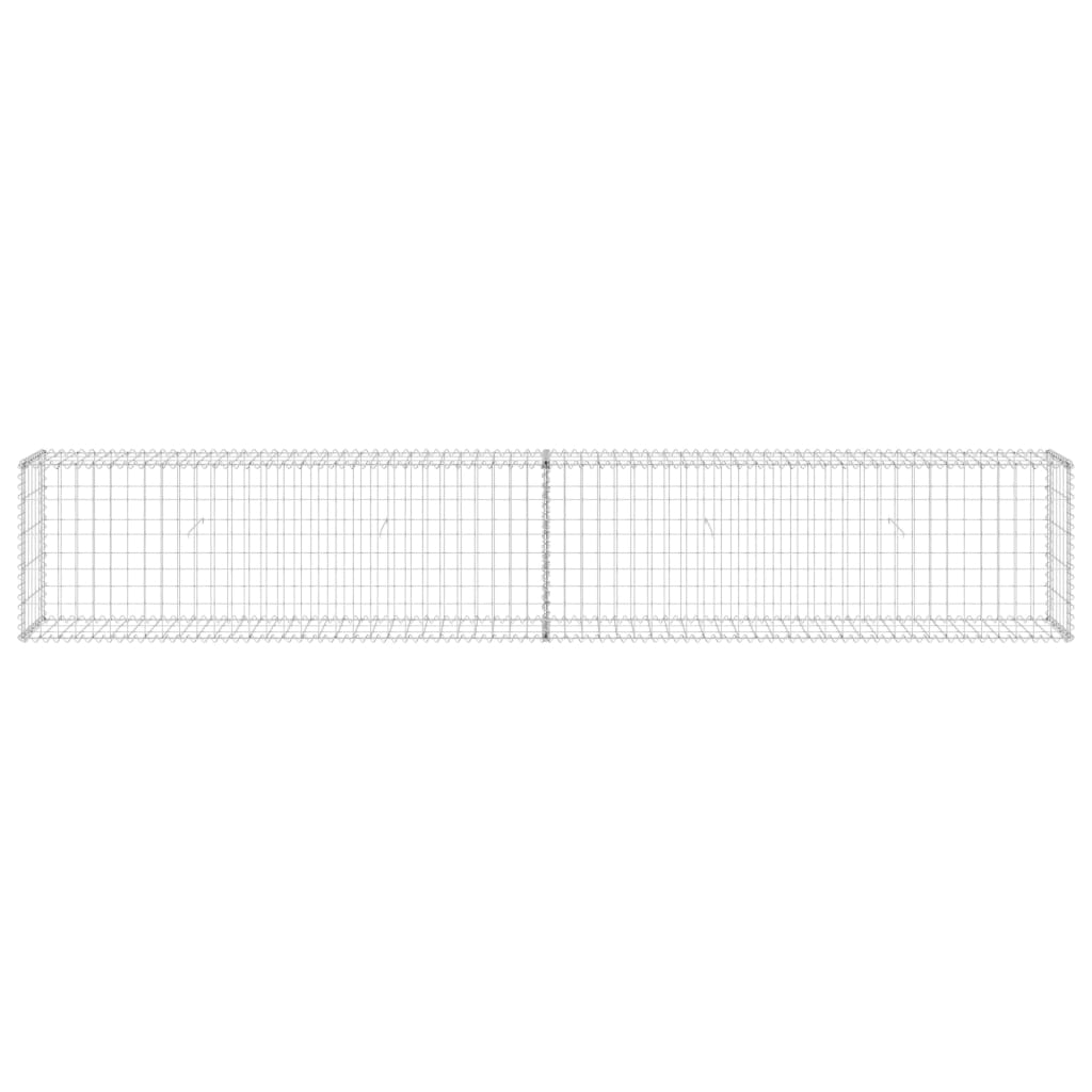 Gabionenwand mit Abdeckung Verzinkter Stahl 300x30x50 cm