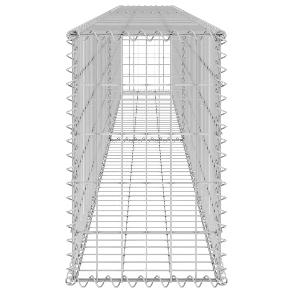 Gabionenwand mit Abdeckung Verzinkter Stahl 300x30x50 cm