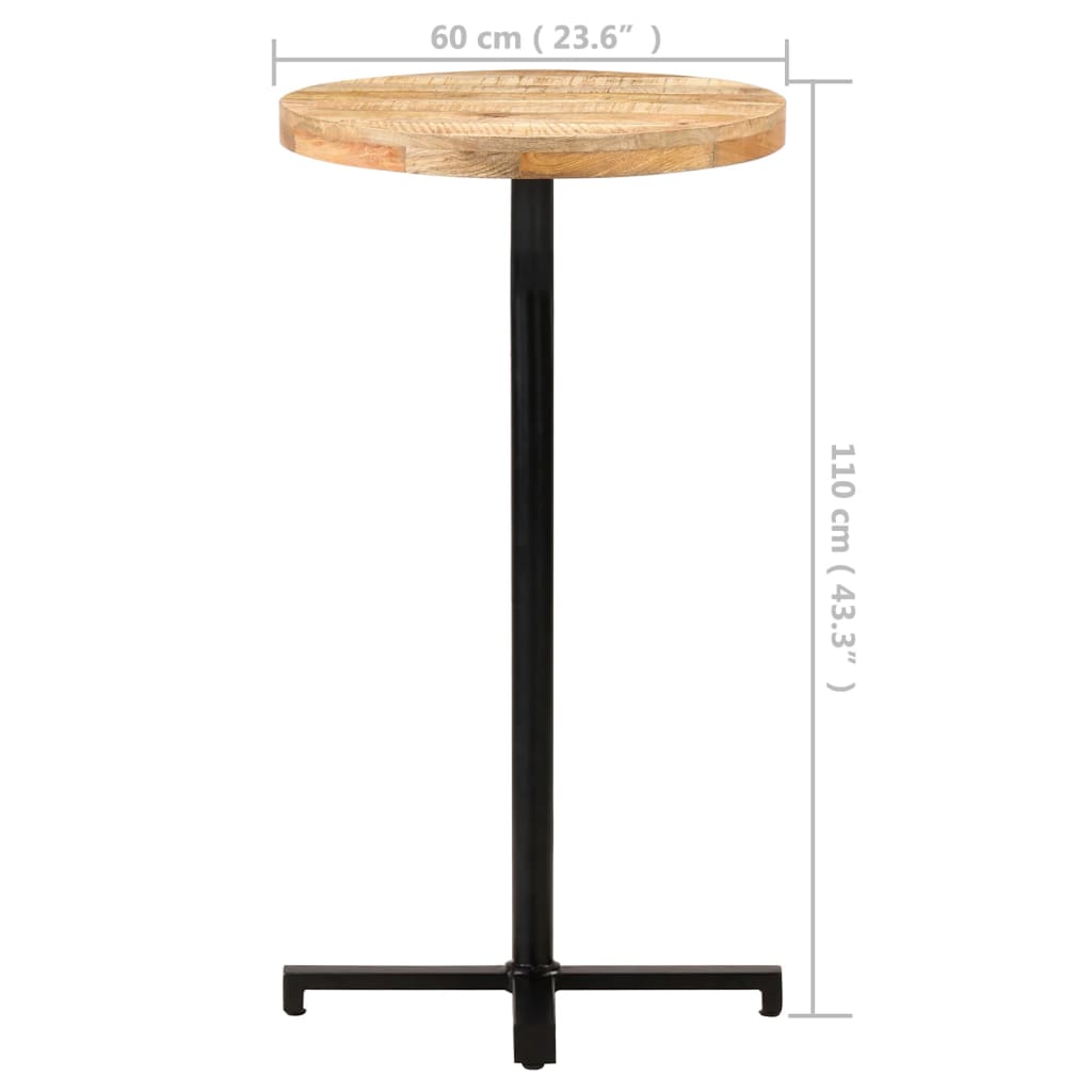 Bartisch Rund Ø60x110 cm Raues Mangoholz