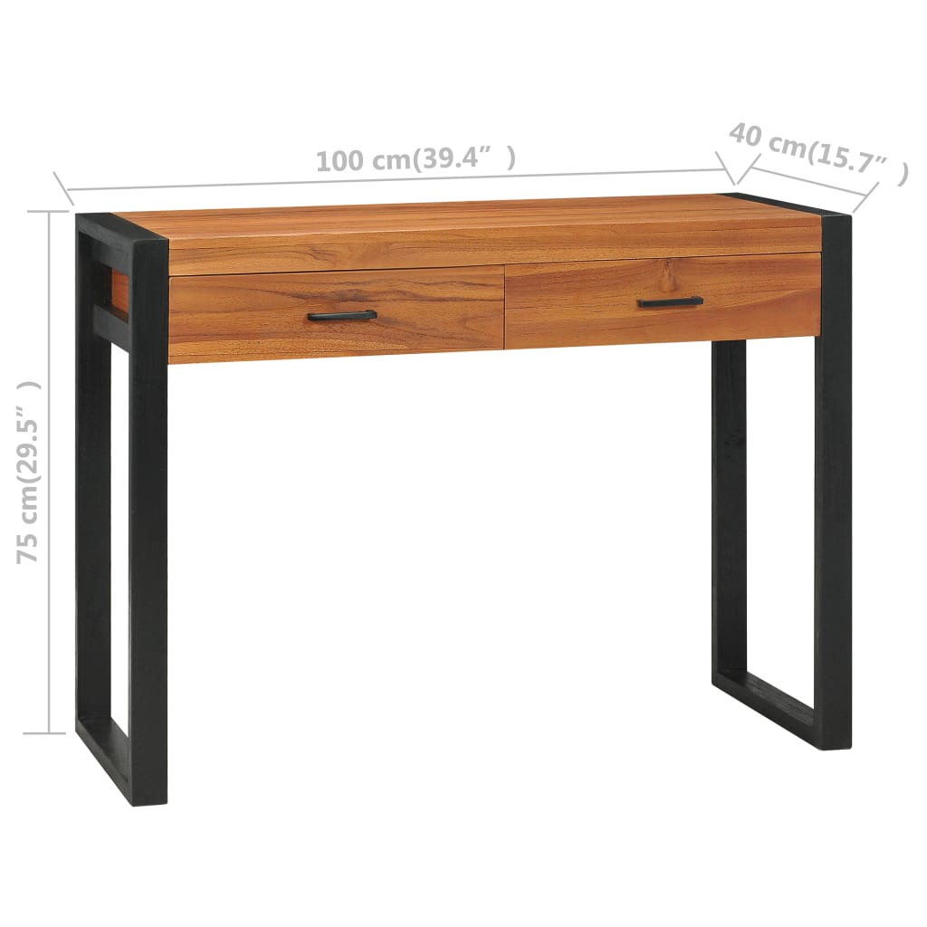 Schreibtisch mit 2 Schubladen 100x40x75 cm Recyceltes Teak