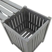 Thumbnail for Gartenbank mit 2 Pflanzkübeln 150 cm Massivholz Akazie Grau