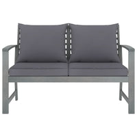 Thumbnail for Gartenbank 120 cm mit Dunkelgrauen Kissen Massivholz Akazie