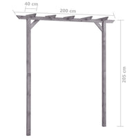 Thumbnail for Garten-Pergola Grau 200x40x205 cm Imprägniertes Kiefernholz
