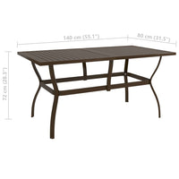 Thumbnail for Gartentisch Braun 140x80x72 cm Stahl
