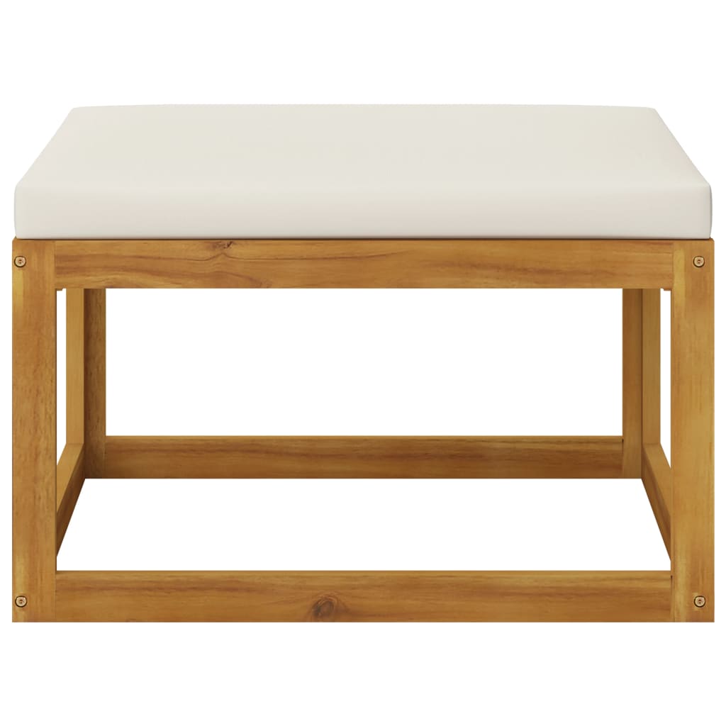 3-tlg. Garten-Lounge-Set mit Creme-Kissen Massivholz Akazie