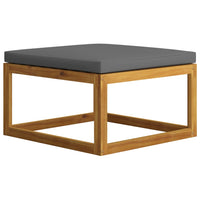 Thumbnail for Fußhocker mit Dunkelgrauem Polster Akazie Massivholz