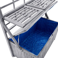 Thumbnail for Aufbewahrungsbox mit Spalier Grau 99x55x160cm Massivholz Akazie
