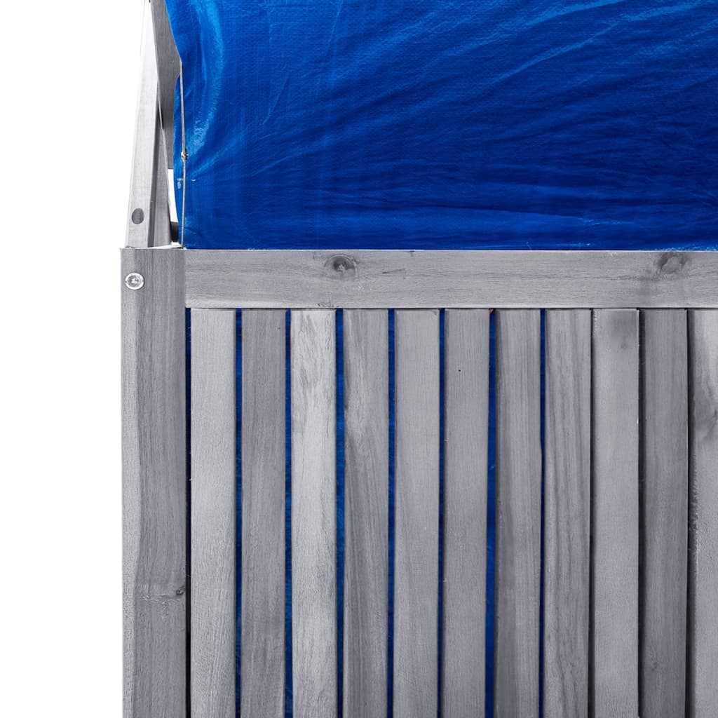Aufbewahrungsbox mit Spalier Grau 99x55x160cm Massivholz Akazie