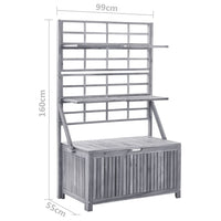 Thumbnail for Aufbewahrungsbox mit Spalier Grau 99x55x160cm Massivholz Akazie