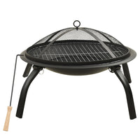 Thumbnail for 2-in-1 Feuerstelle und Grill mit Schürhaken 56x56x49 cm Stahl