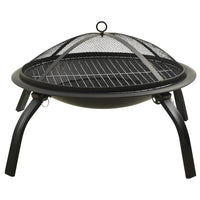 Thumbnail for 2-in-1 Feuerstelle und Grill mit Schürhaken 56x56x49 cm Stahl