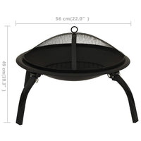 Thumbnail for 2-in-1 Feuerstelle und Grill mit Schürhaken 56x56x49 cm Stahl
