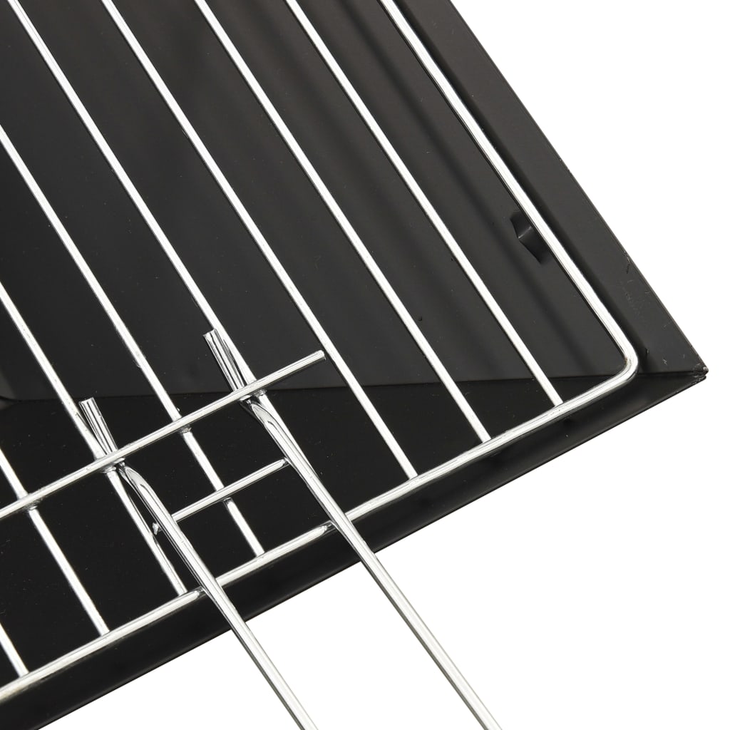2in1 Feuerschale und Grill mit Schürhaken 46,5x46,5x37 cm Stahl