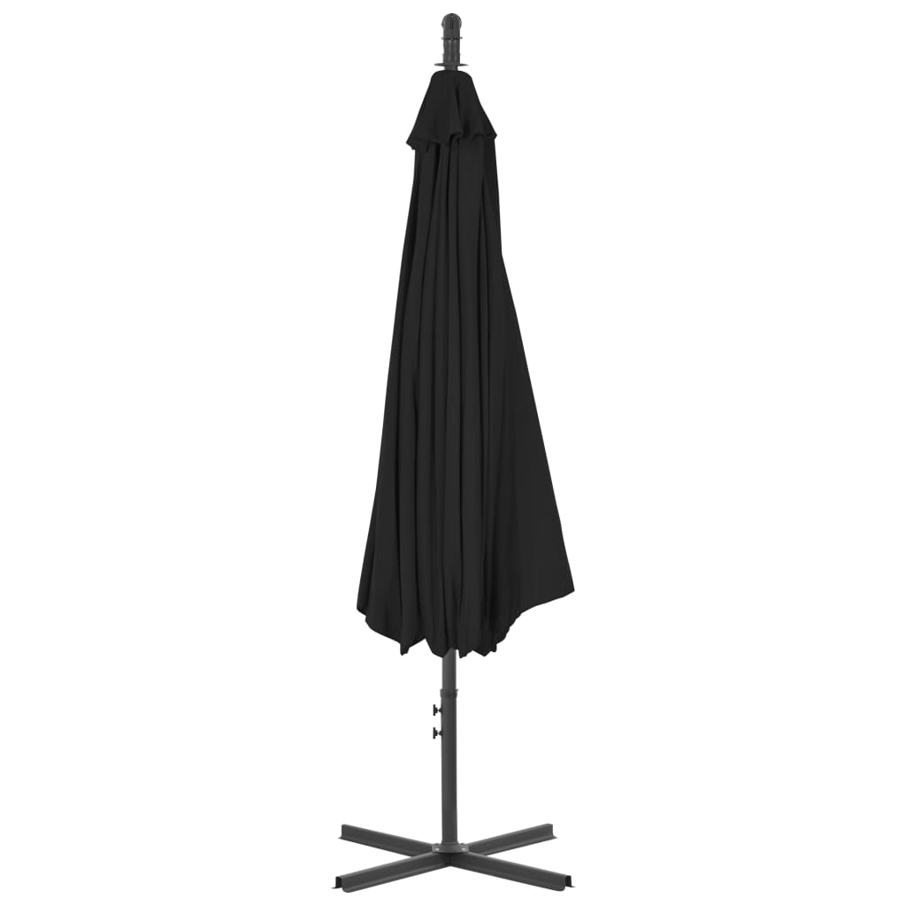 Ampelschirm mit Stahlmast 300 cm Schwarz