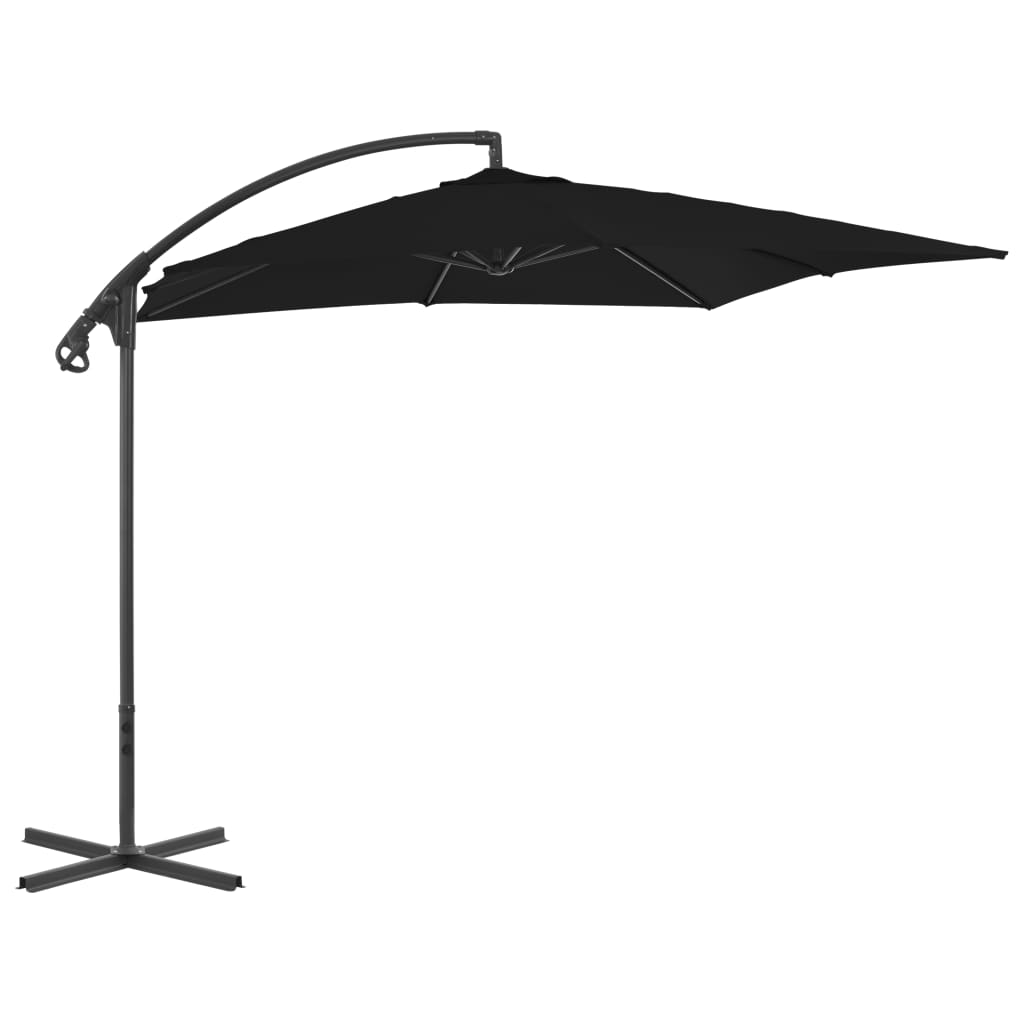 Ampelschirm mit Stahlmast 250x250 cm Schwarz