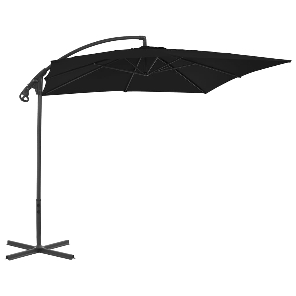 Ampelschirm mit Stahlmast 250x250 cm Schwarz