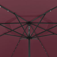 Thumbnail for Sonnenschirm mit LED-Leuchten und Metallmast 400 cm Bordeauxrot