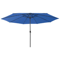 Thumbnail for Sonnenschirm mit LED-Leuchten und Metallmast 400 cm Azurblau