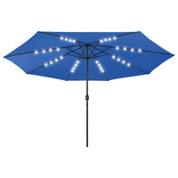 Thumbnail for Sonnenschirm mit LED-Leuchten und Metallmast 400 cm Azurblau