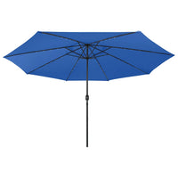 Thumbnail for Sonnenschirm mit LED-Leuchten und Metallmast 400 cm Azurblau