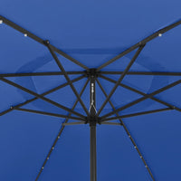 Thumbnail for Sonnenschirm mit LED-Leuchten und Metallmast 400 cm Azurblau