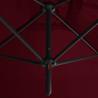 Thumbnail for Doppel-Sonnenschirm mit Stahlmast Bordeaux-Rot 600x300 cm
